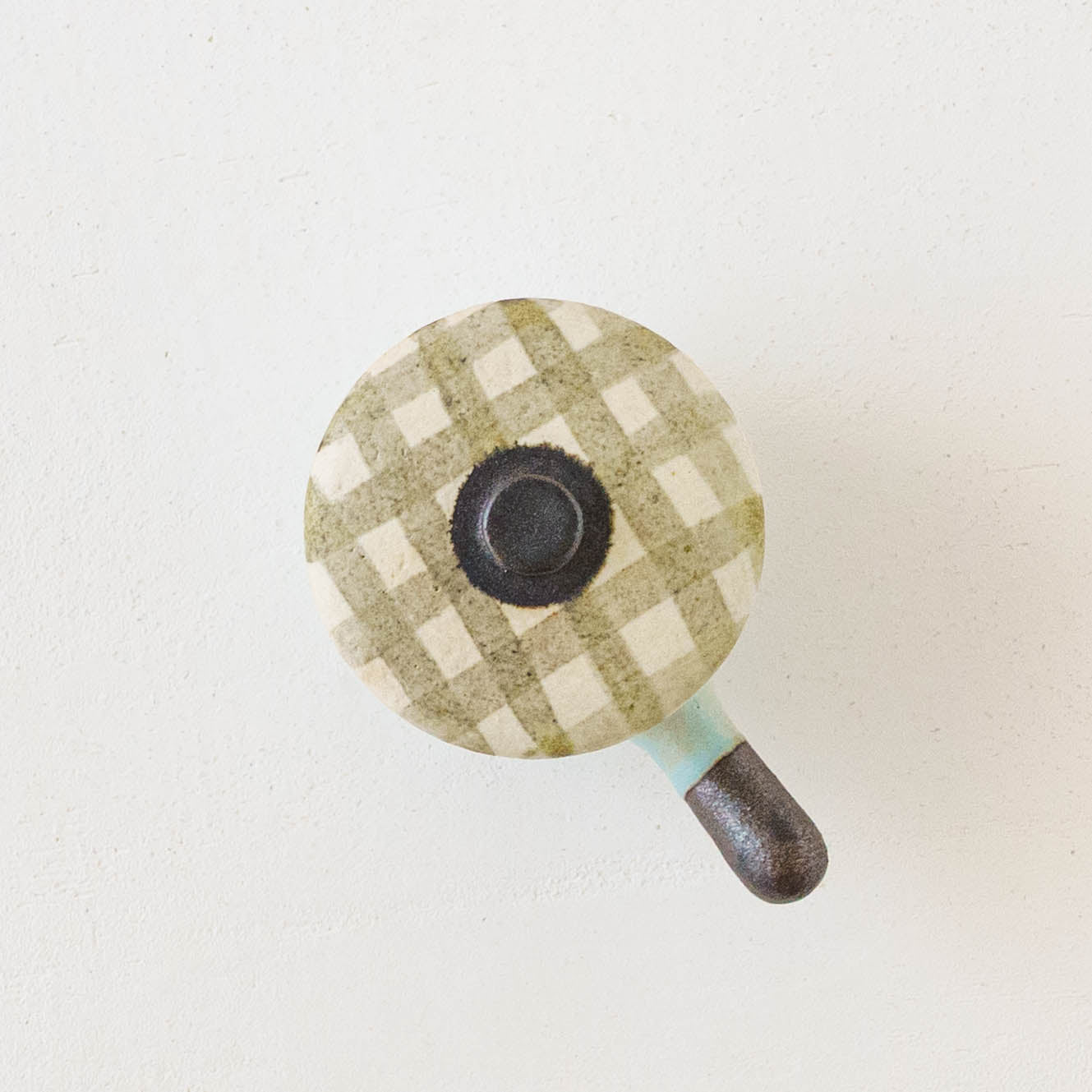 Clay pot chopstick rest check  | Naoko Ikemoto