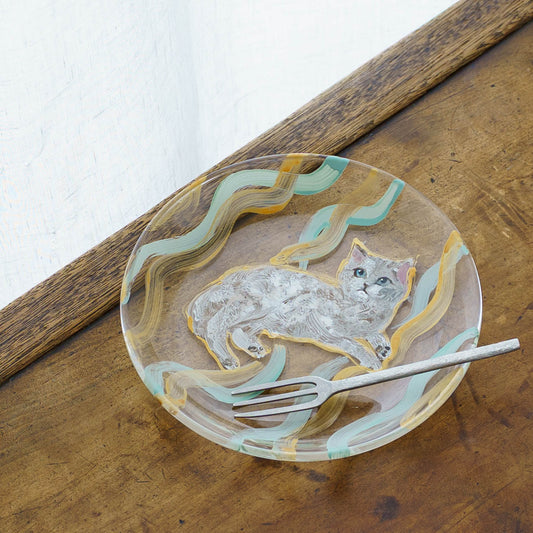 絵付けガラス皿　B｜クロミヤアイ