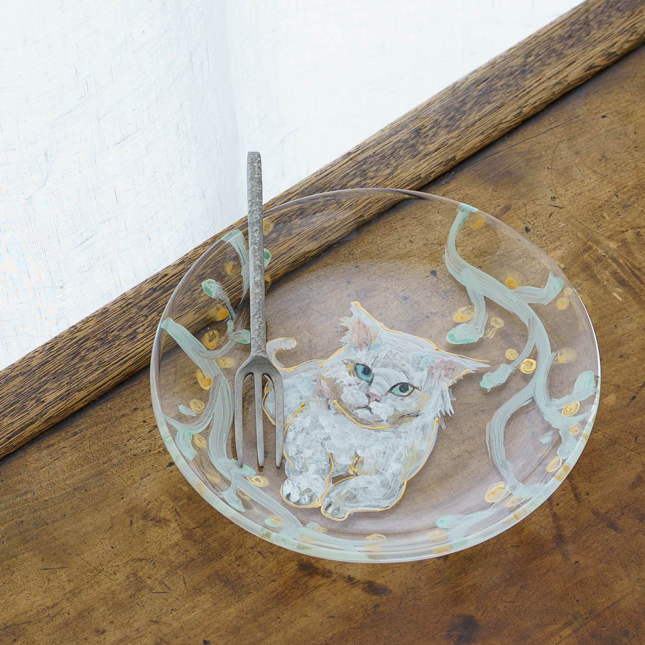 絵付けガラス皿　C｜クロミヤアイ