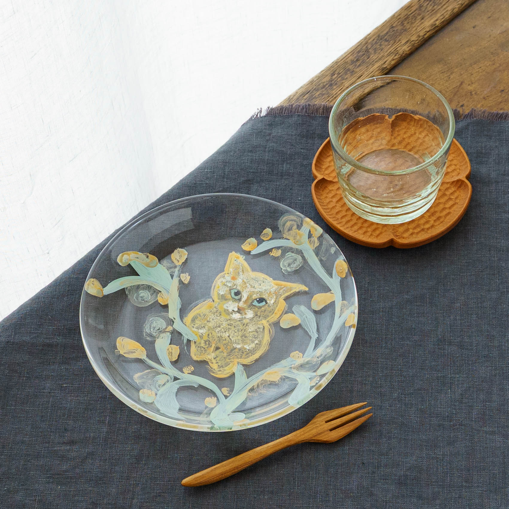 クロミヤアイ 絵付けガラス皿 A｜作家もののうつわ通販 四季折折