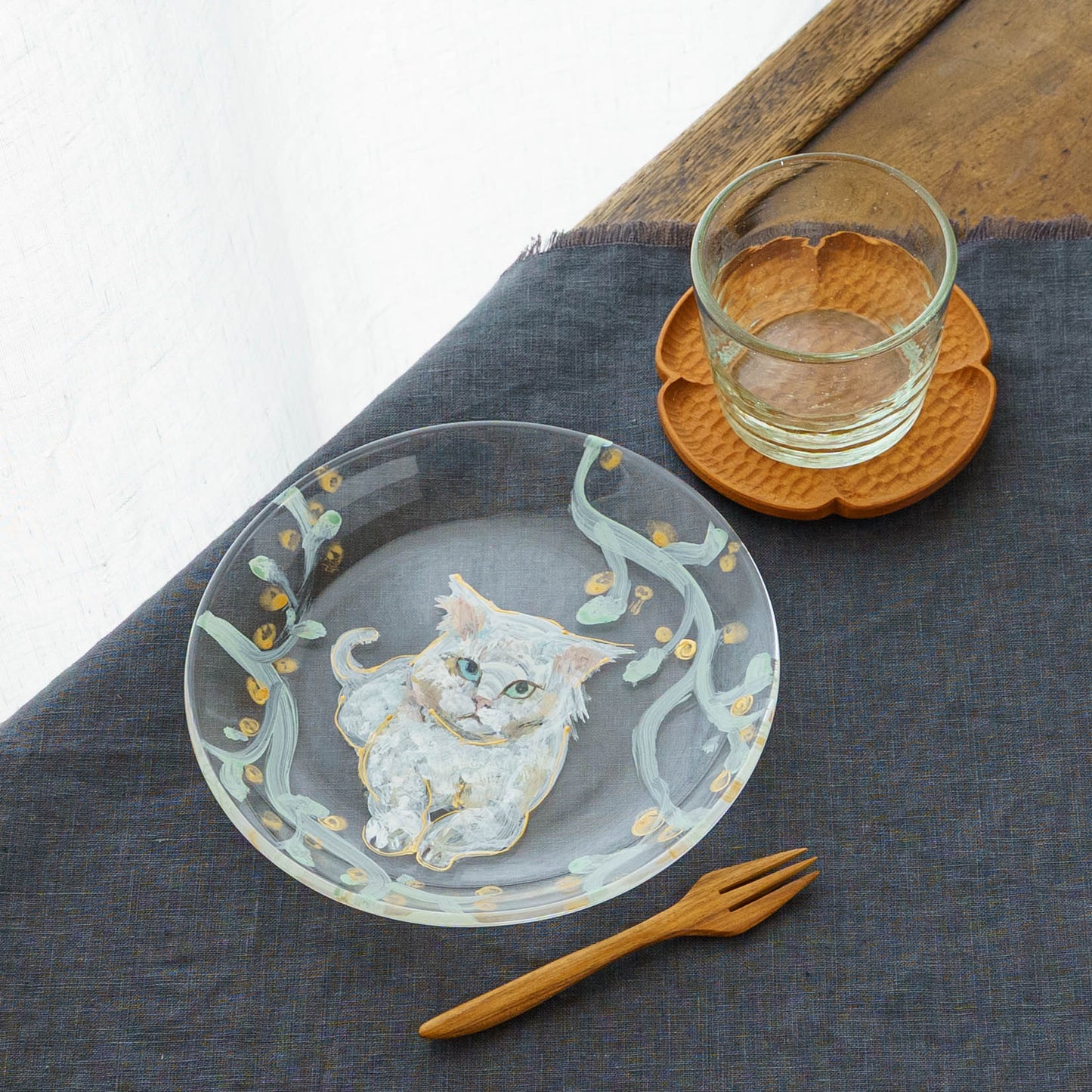 絵付けガラス皿　C｜クロミヤアイ