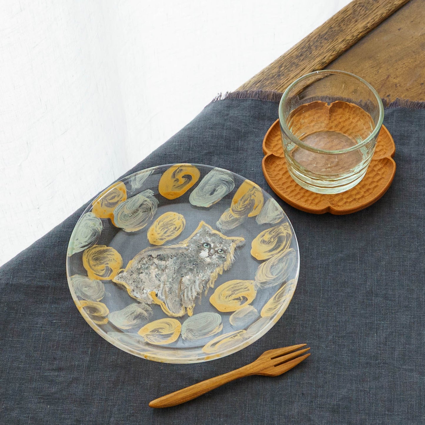 絵付けガラス皿　D｜クロミヤアイ