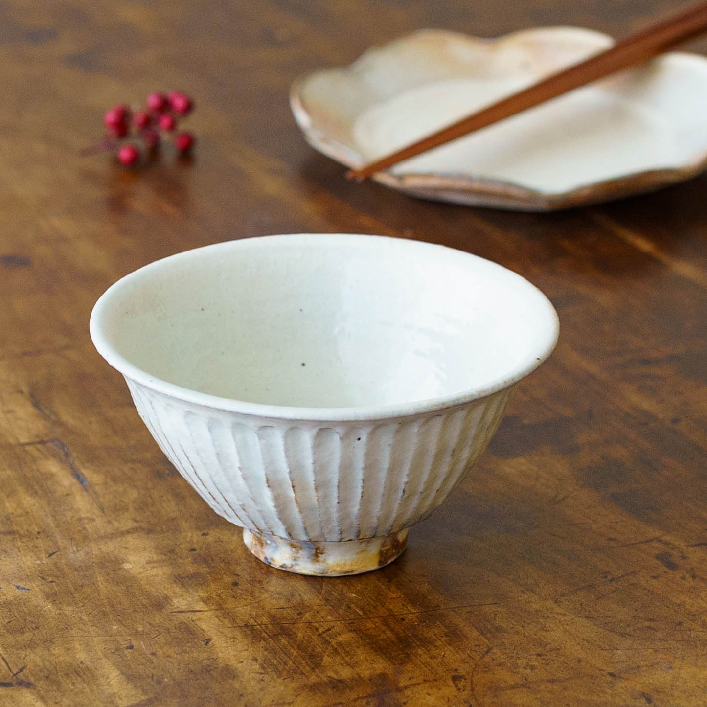 鉄散　線彫めし碗　大｜古谷製陶所