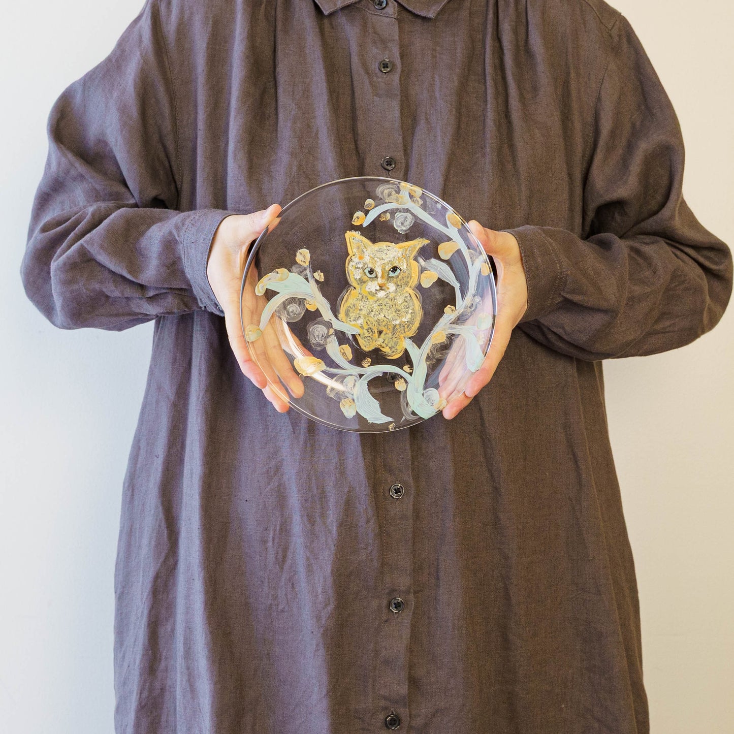 絵付けガラス皿　A｜クロミヤアイ