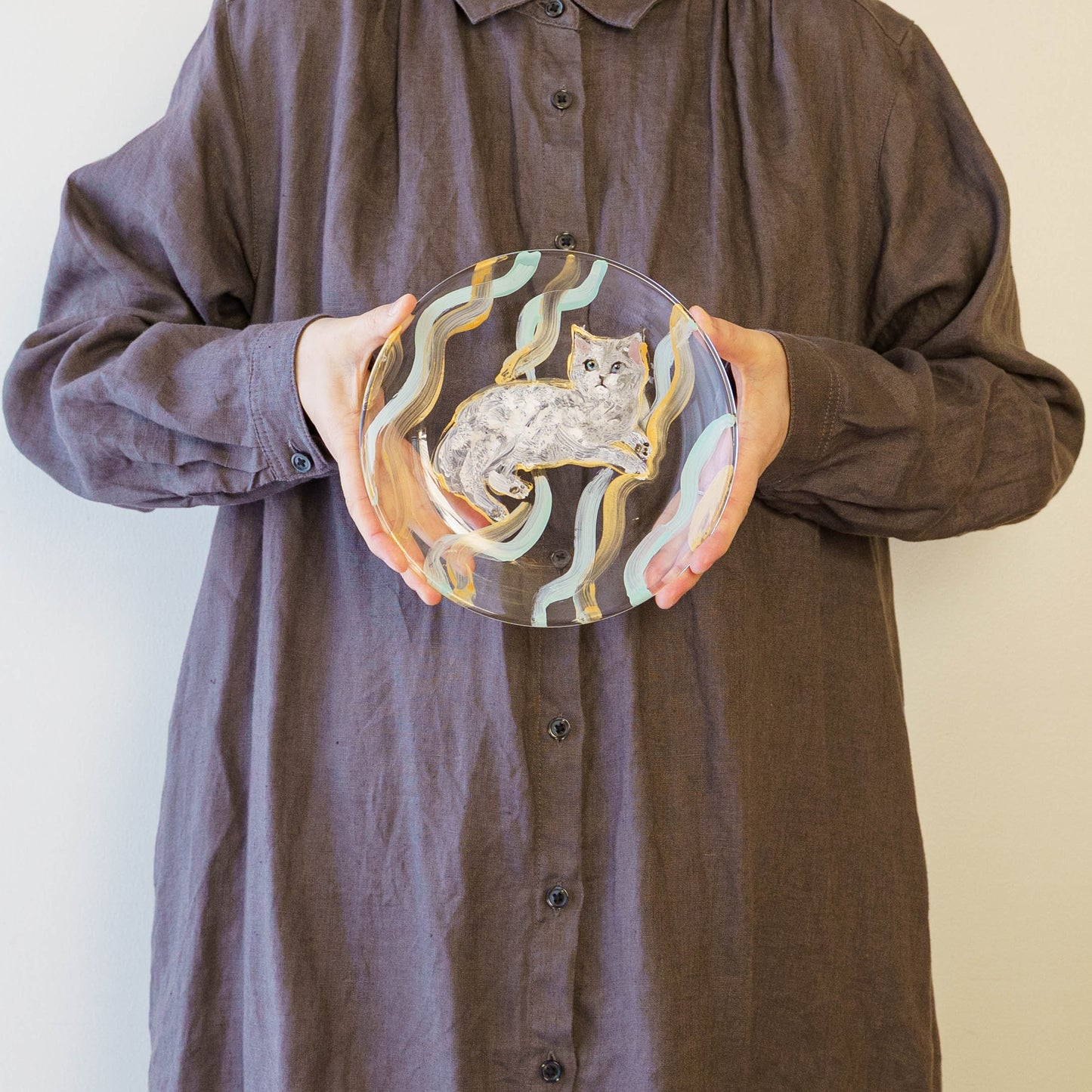 絵付けガラス皿　B｜クロミヤアイ