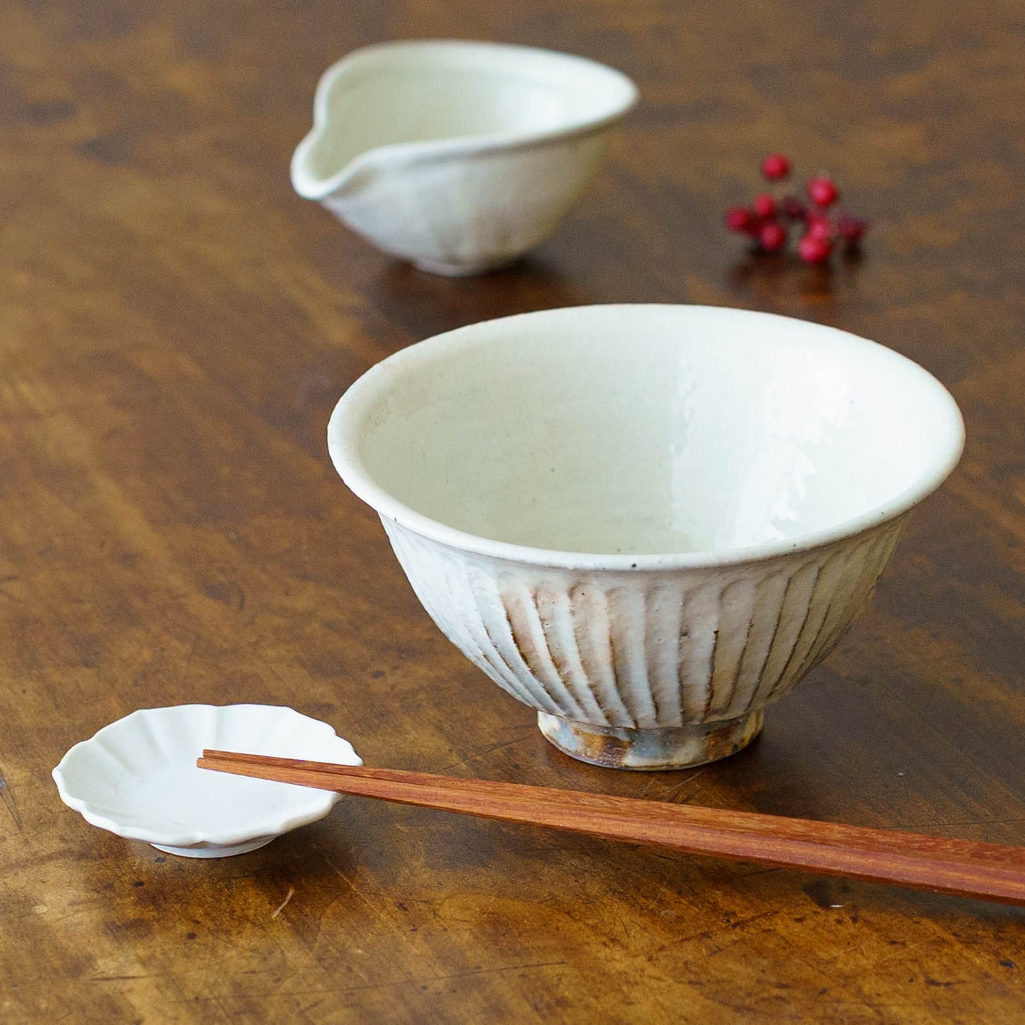 鉄散　線彫めし碗　大｜古谷製陶所