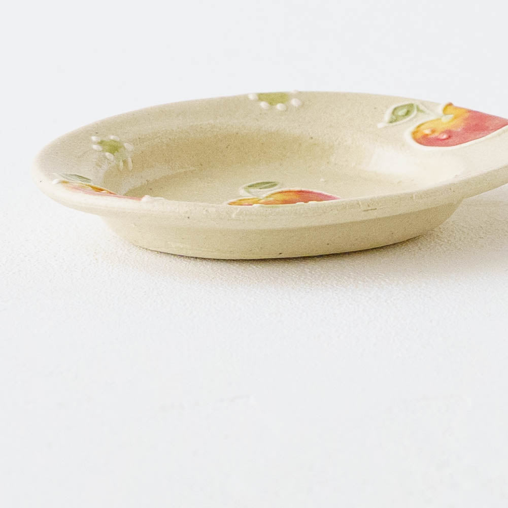 リムあり　オーバル豆皿　アップルドット｜中村佳菜子