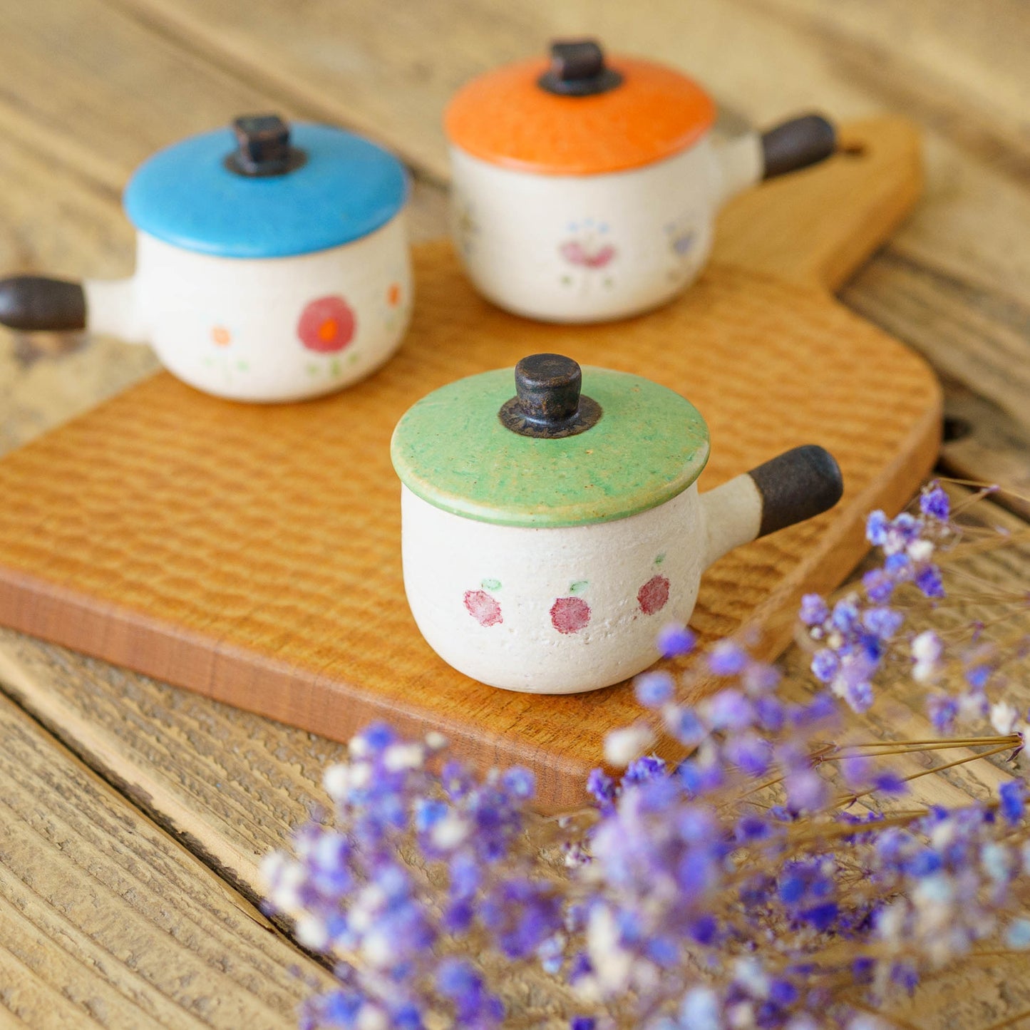 土鍋箸置き　ホーロータイプ　りんご　グリーン x 白｜池本直子