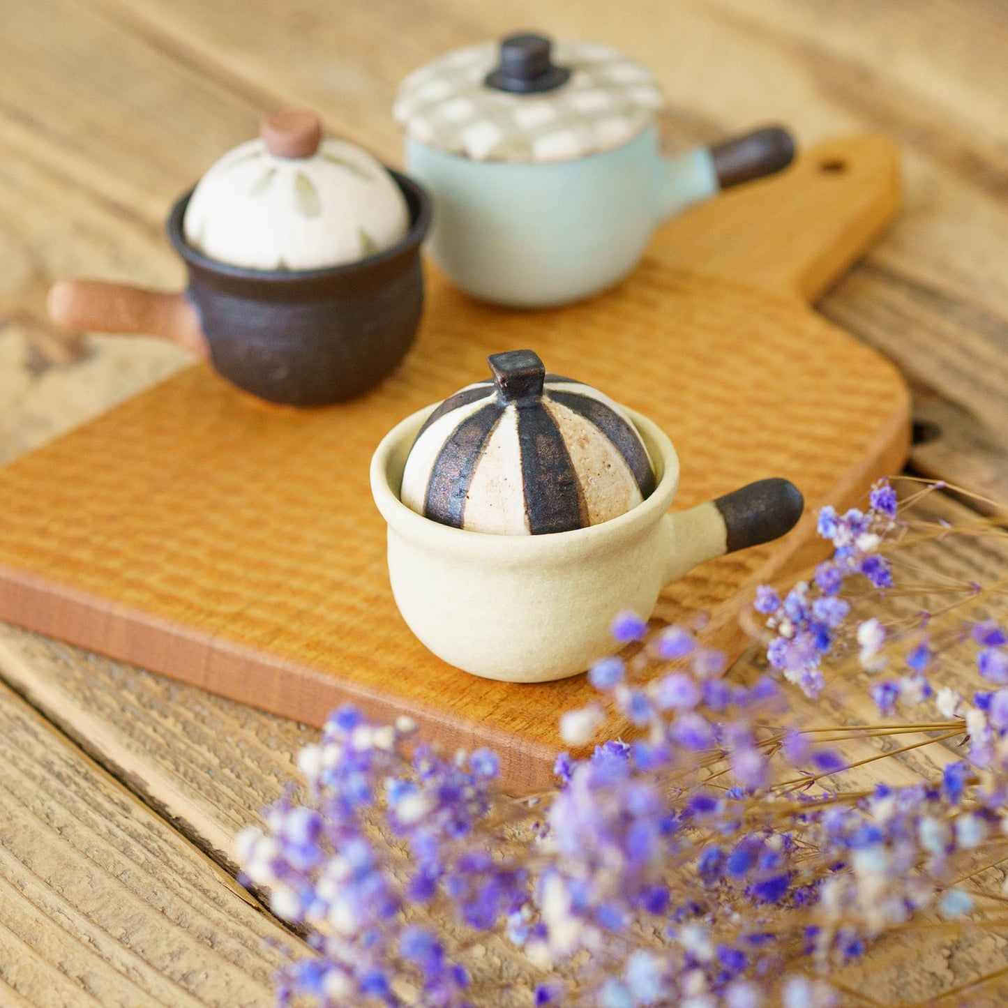 Clay pot chopstick rest stripe｜Naoko Ikemoto