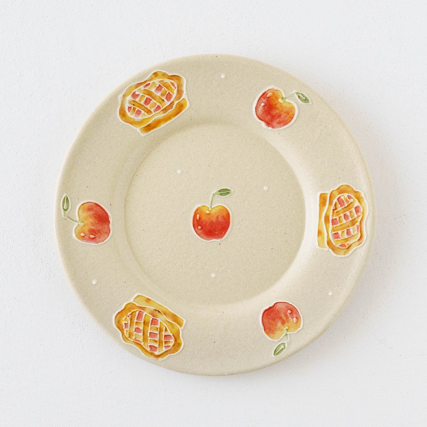 リムあり　丸皿M幅W　アップルパイ｜中村佳菜子