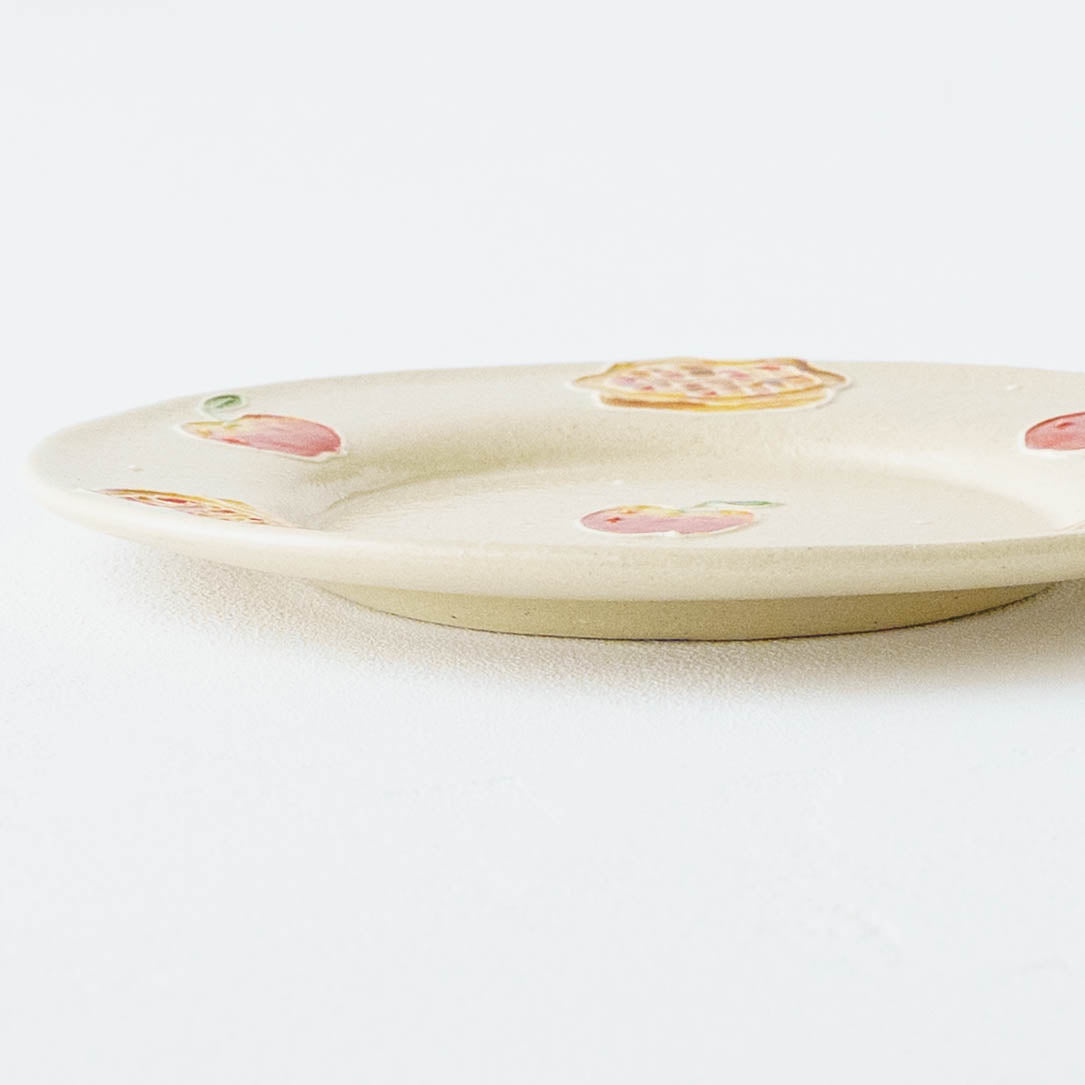 リムあり　丸皿M幅W　アップルパイ｜中村佳菜子