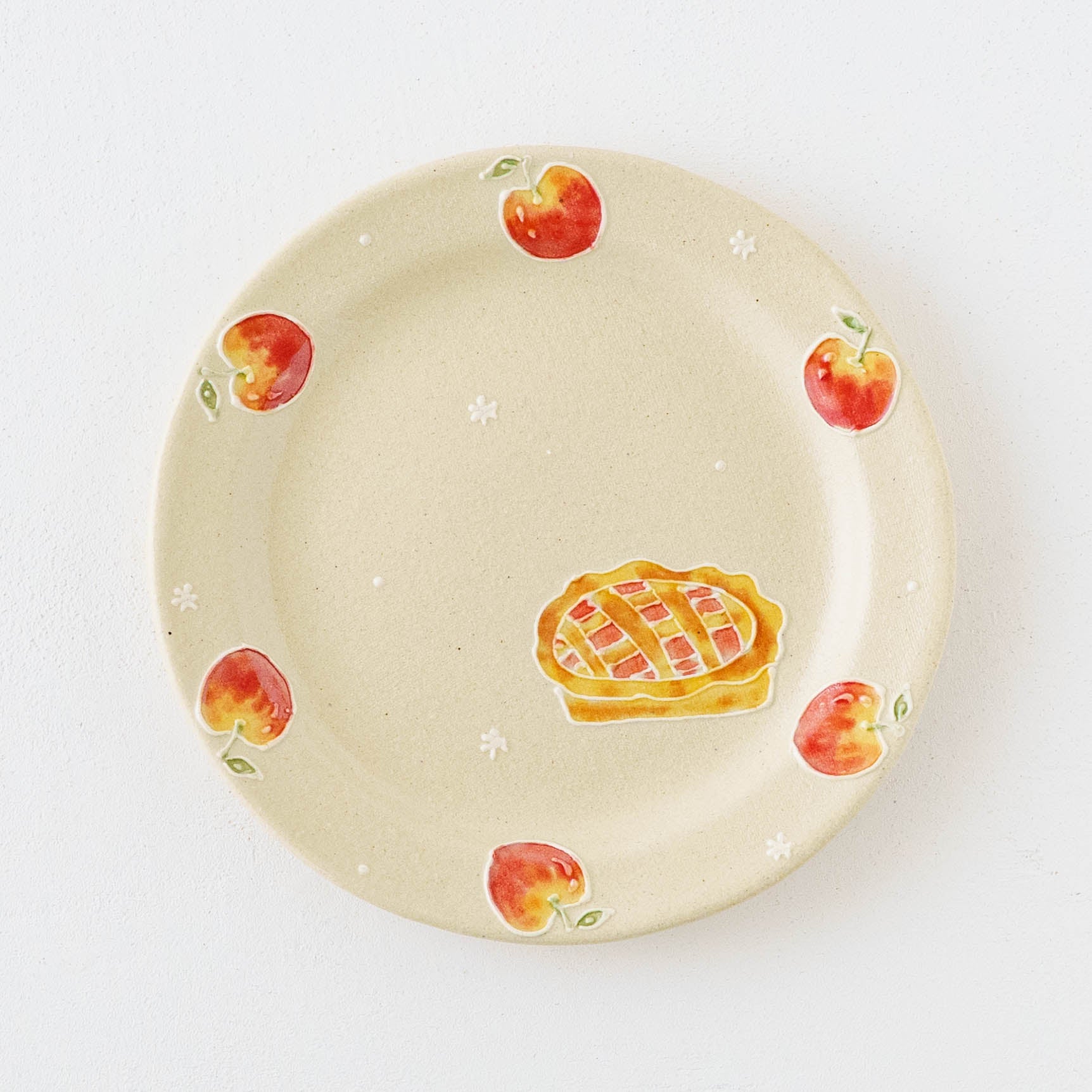 陶芸作家 中村佳菜子 リムあり 丸皿M新 アップルパイ｜窯元、作家