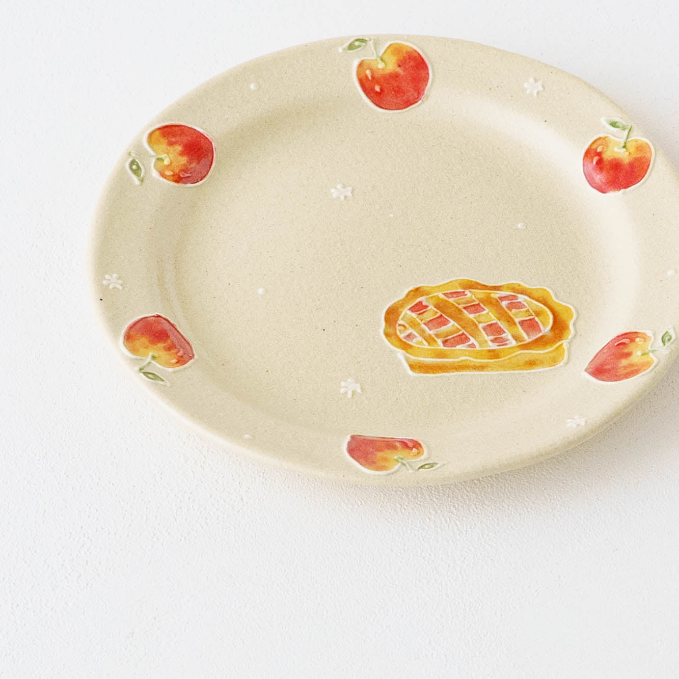陶芸作家 中村佳菜子 リムあり 丸皿M新 アップルパイ｜窯元、作家
