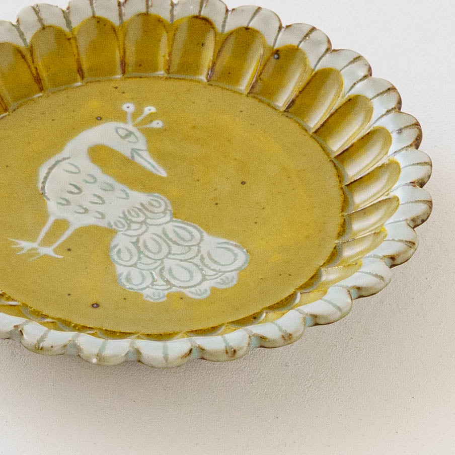 4.5寸輪花鎬皿　くじゃく｜皐月窯