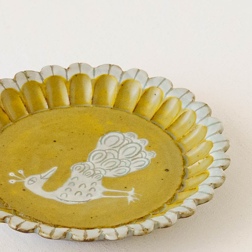 4.5寸輪花鎬皿　くじゃく｜皐月窯