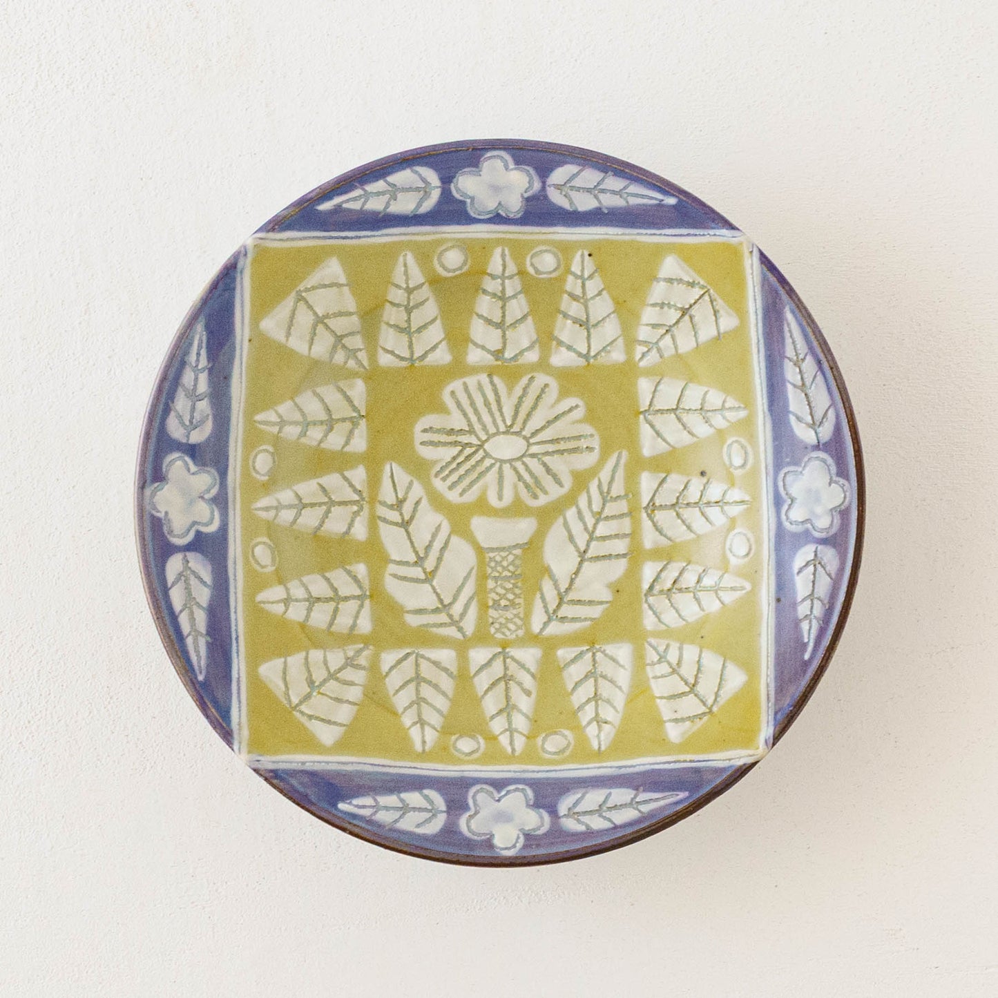 5.5寸縁付皿　紫黄花｜皐月窯