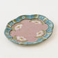 雲形ケーキ皿　ピンク x ブルー｜皐月窯