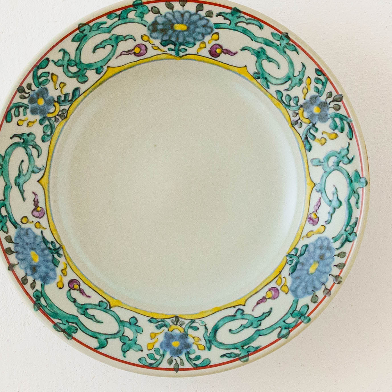 17cm rimmed plate flowers | Satsukigama