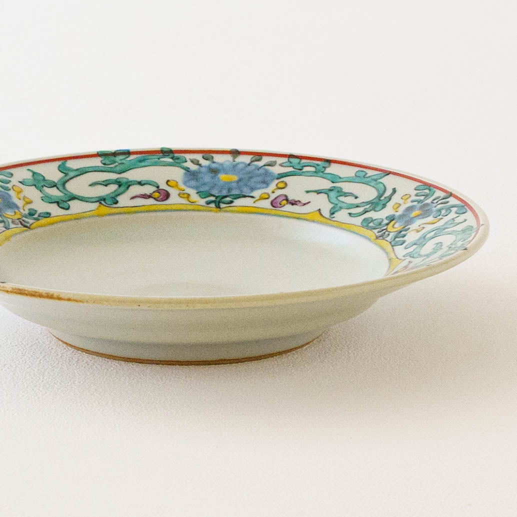 17cm rimmed plate flowers | Satsukigama