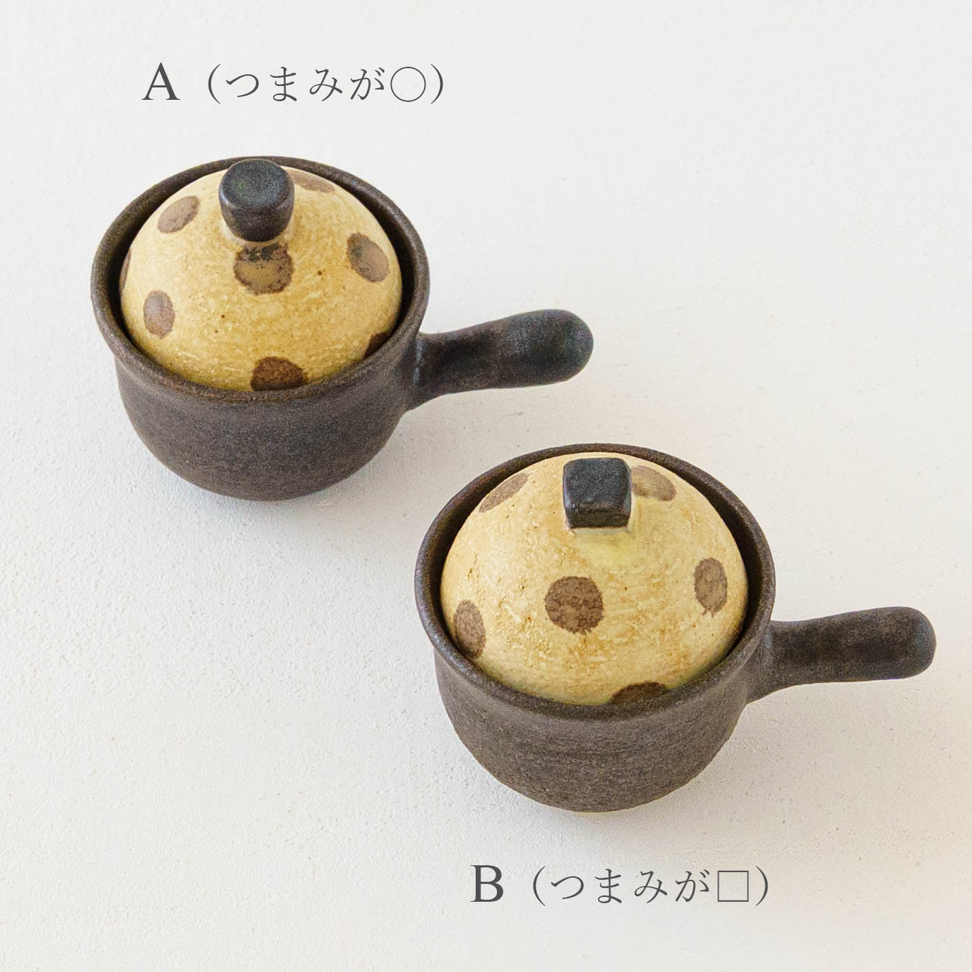 土鍋箸置き　ドット模様　薄茶 x こげ茶 x 錆色｜池本直子