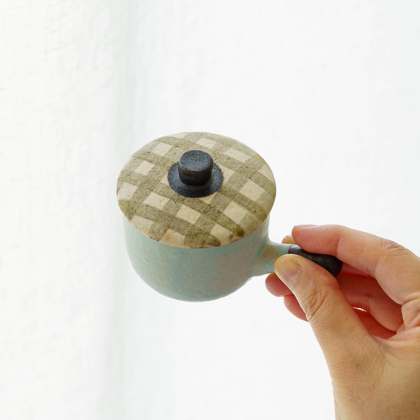 Clay pot chopstick rest check  | Naoko Ikemoto