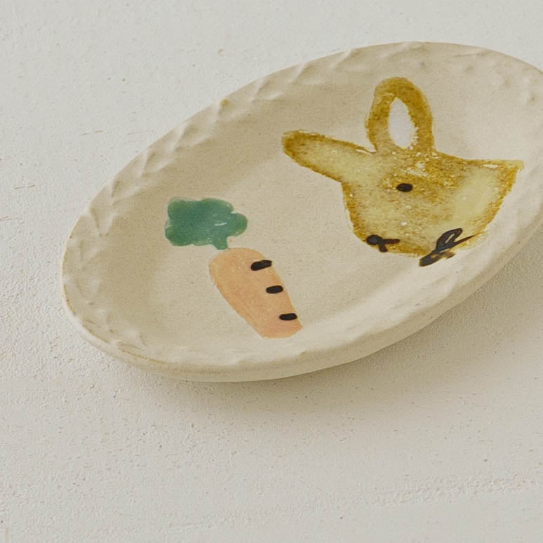 豆皿　うさぎ　にんじん｜大田亜樹