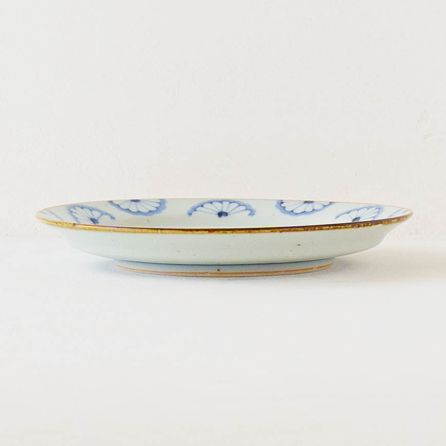 7寸リム皿　菊文｜皐月窯