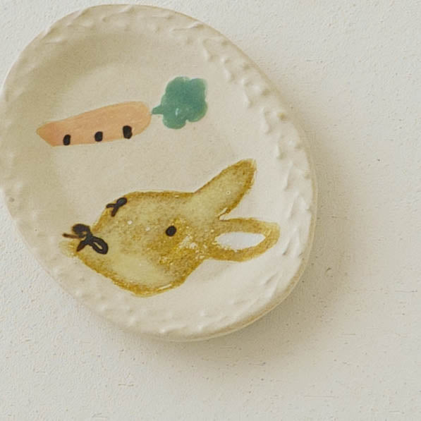 豆皿　うさぎ　にんじん｜大田亜樹