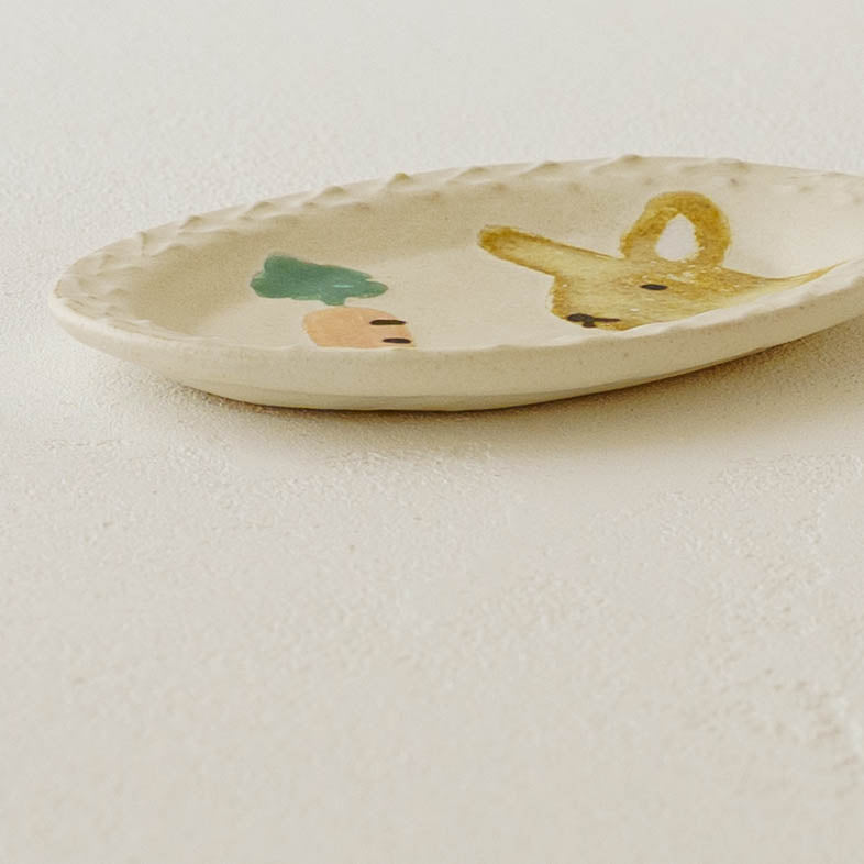 陶芸作家 大田亜樹 豆皿 うさぎ にんじん｜作家もののうつわ通販 四季