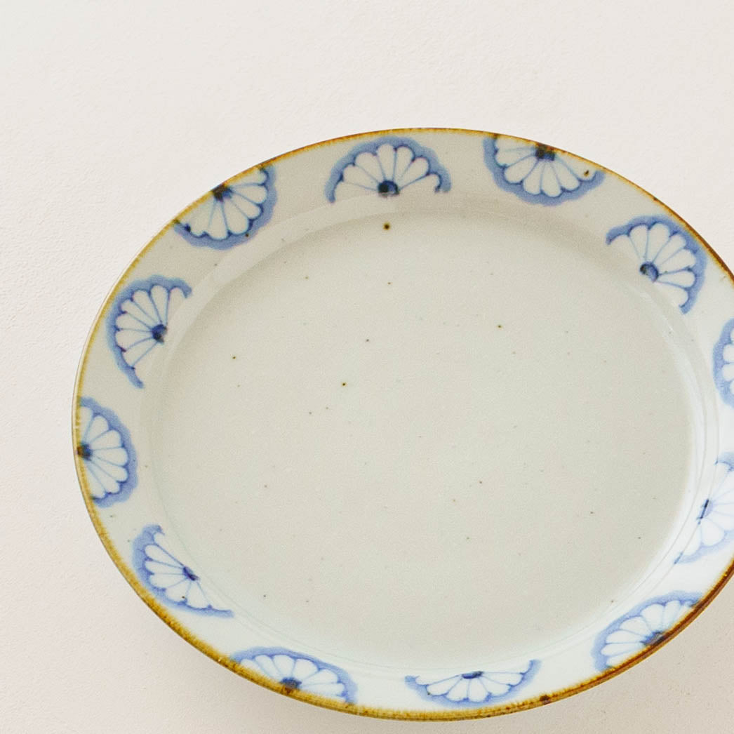 7寸リム皿　菊文｜皐月窯