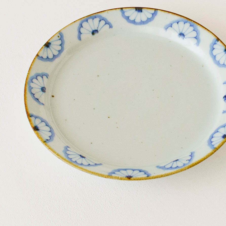 7寸リム皿　菊文｜皐月窯