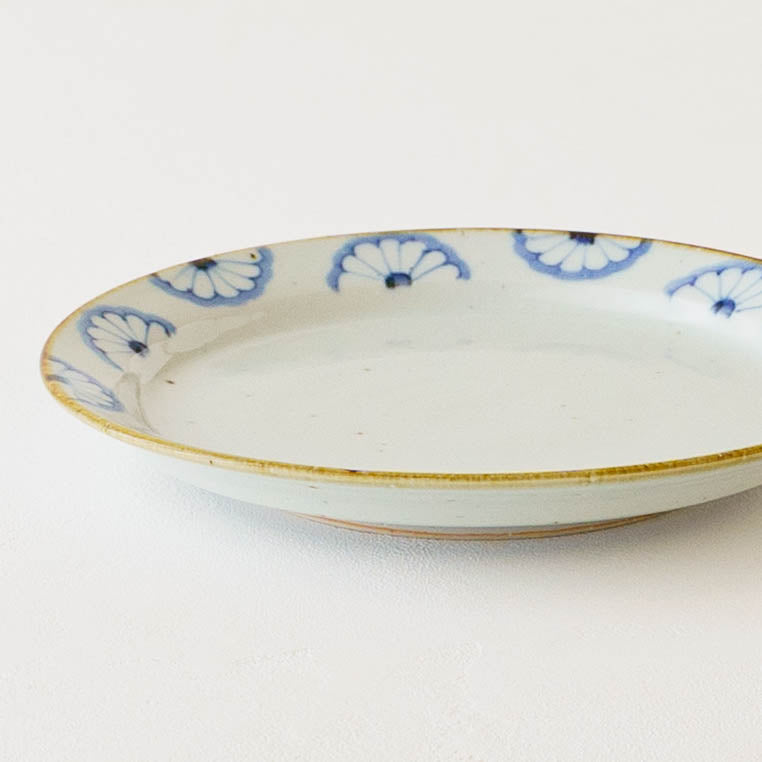 7寸リム皿　菊文｜皐月窯