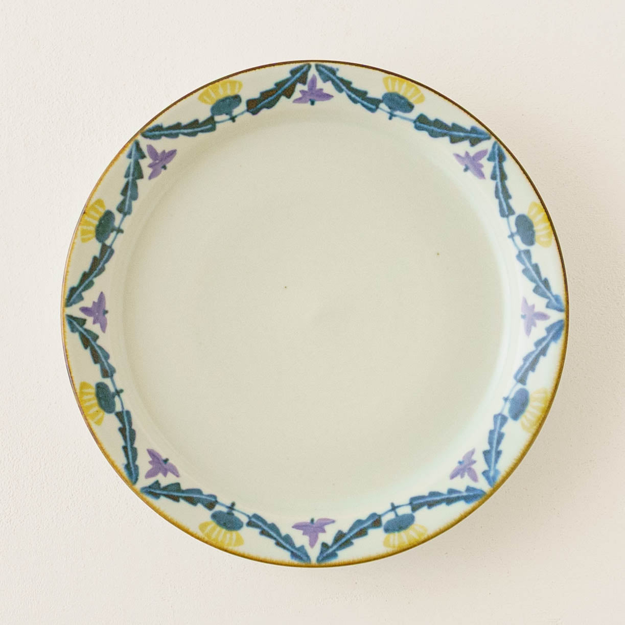 7寸リム皿　タンポポとれんげ｜皐月窯