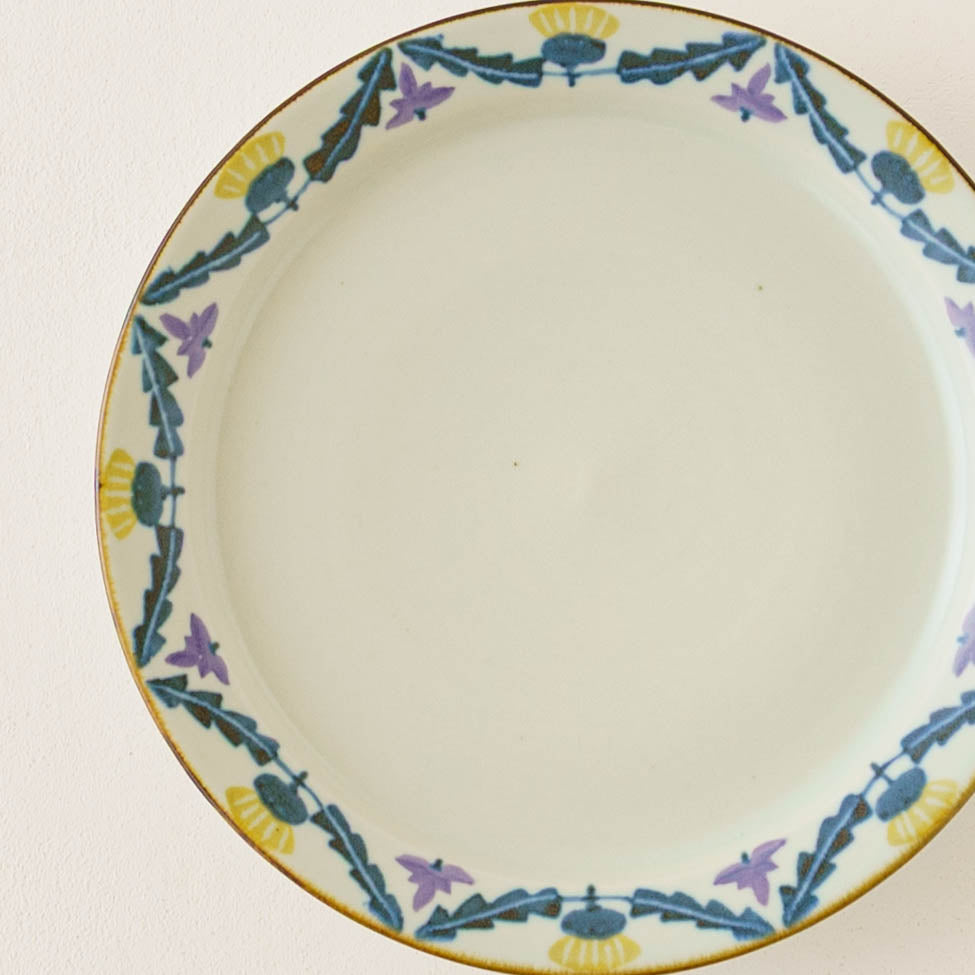 7寸リム皿　タンポポとれんげ｜皐月窯