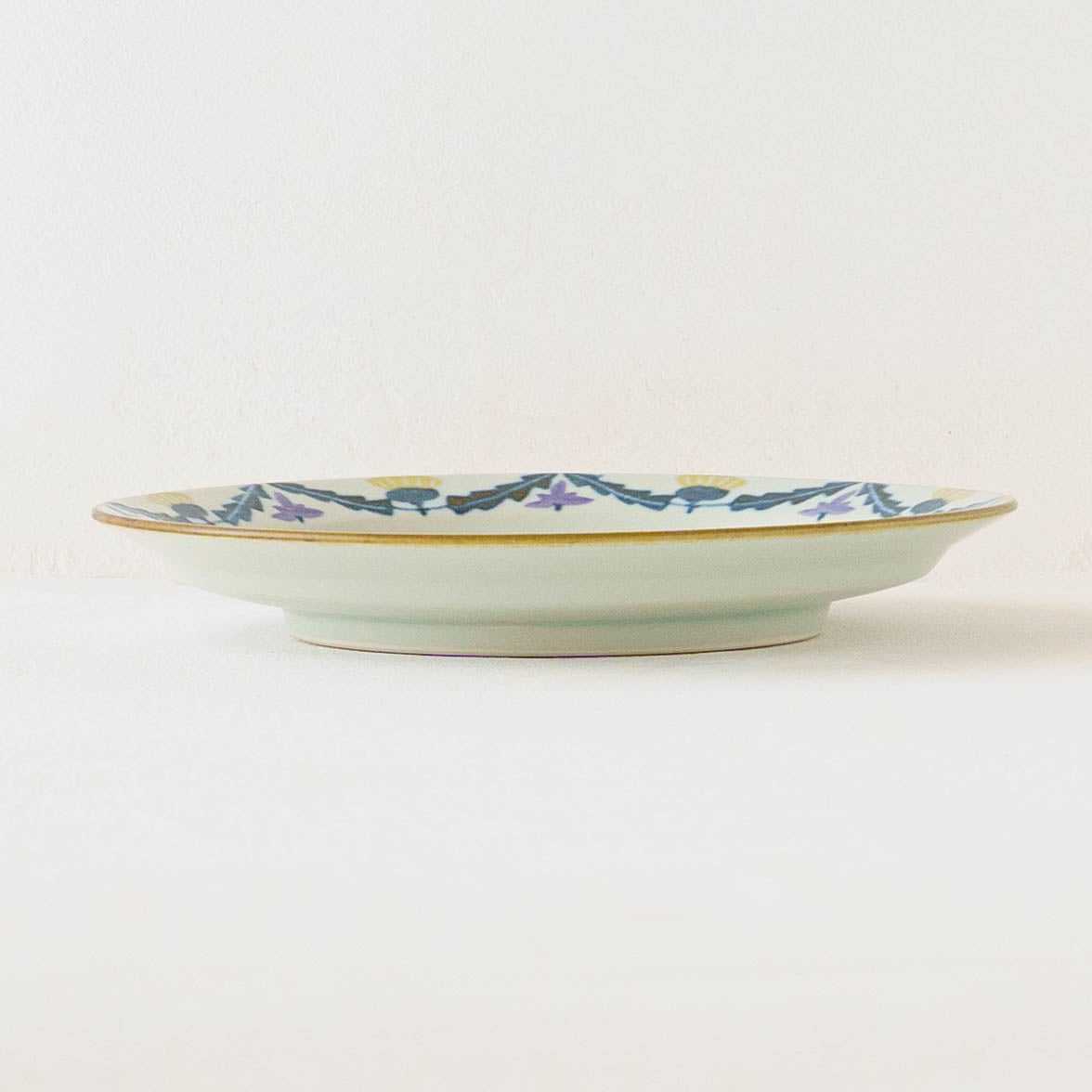 7寸リム皿　タンポポとれんげ｜皐月窯