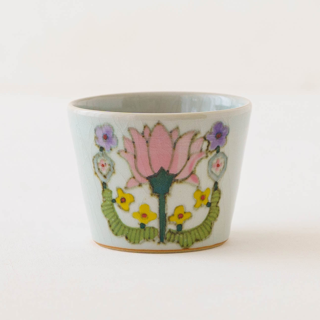 そば猪口　色絵草花｜皐月窯