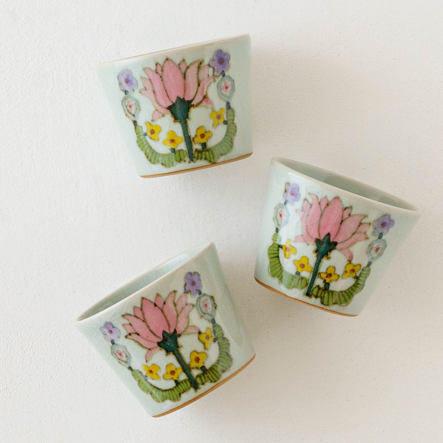 そば猪口　色絵草花｜皐月窯