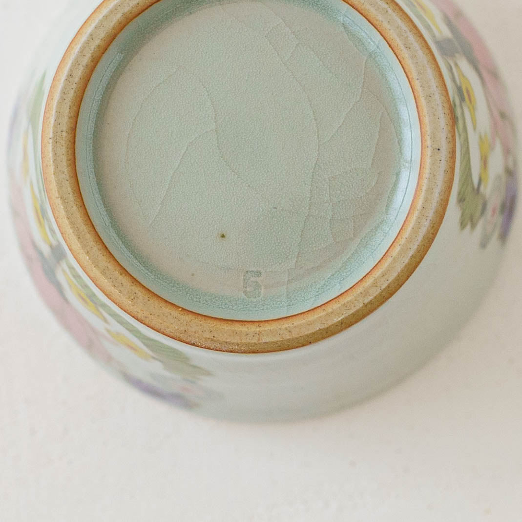 そば猪口　色絵草花｜皐月窯