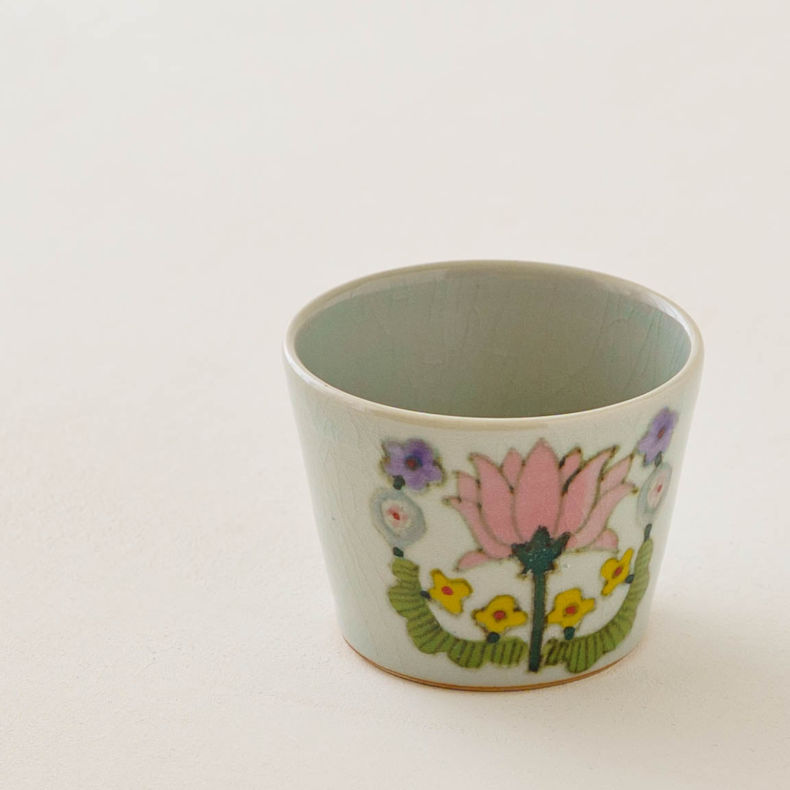 そば猪口　色絵草花｜皐月窯