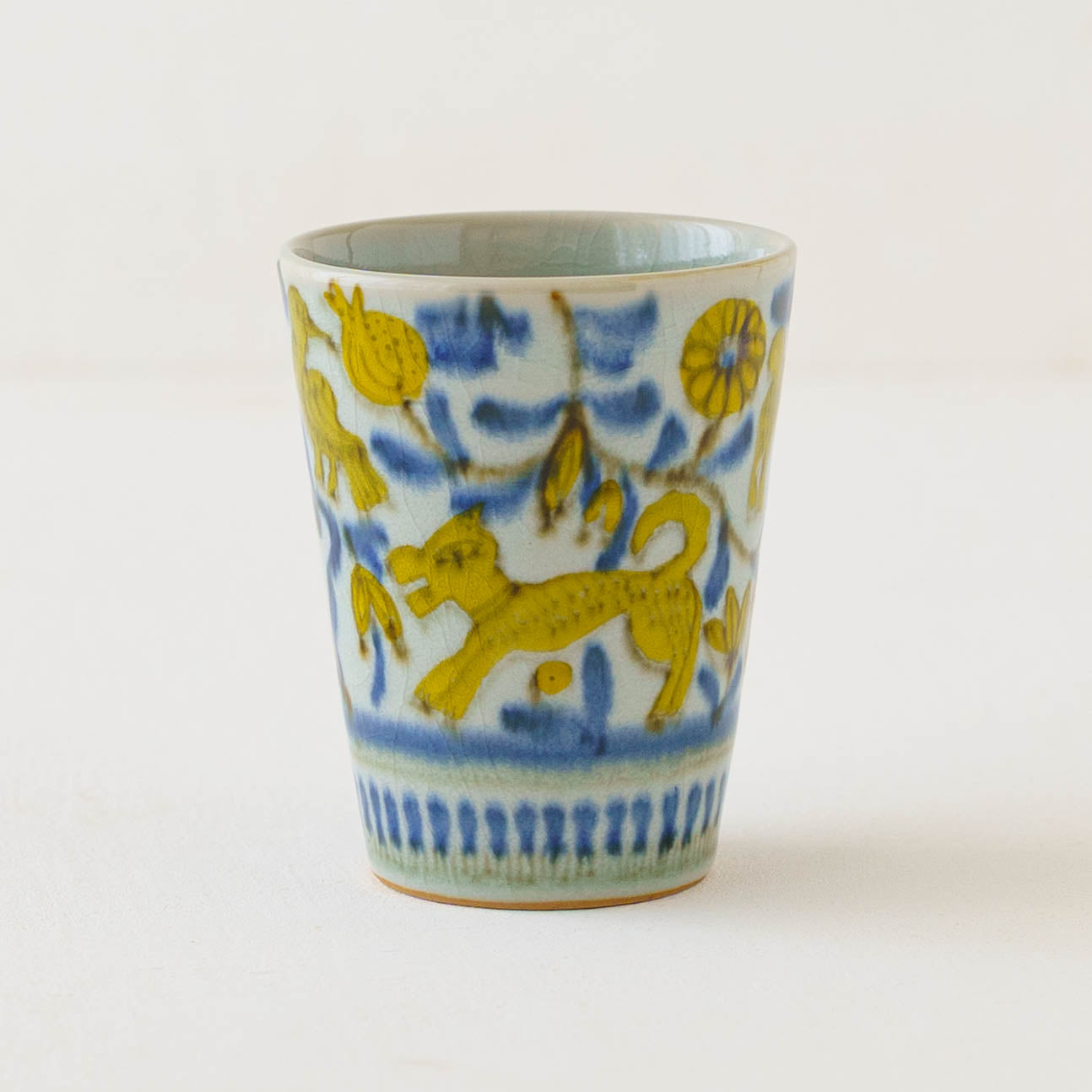 フリーカップ　黄動物｜皐月窯