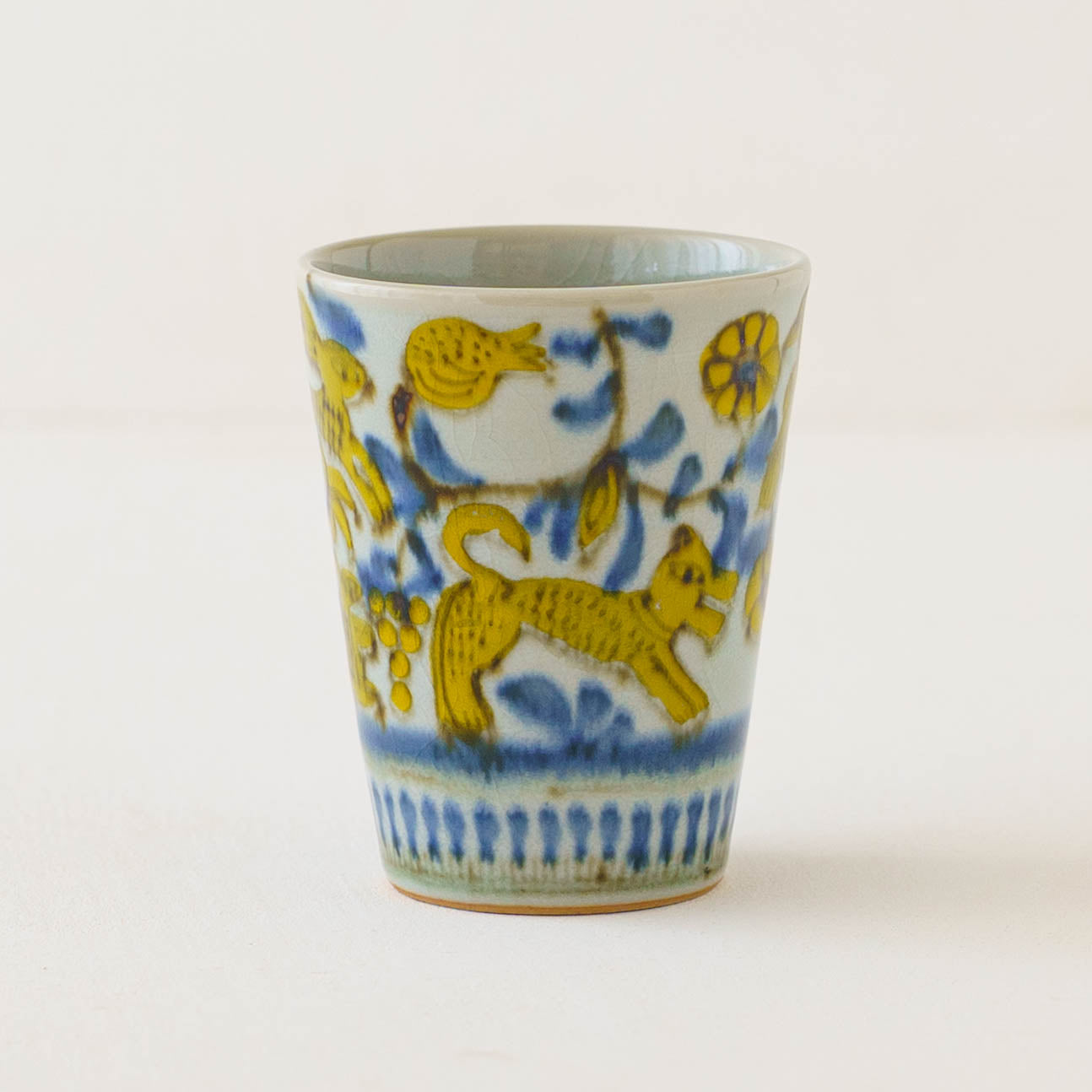 フリーカップ　黄動物｜皐月窯
