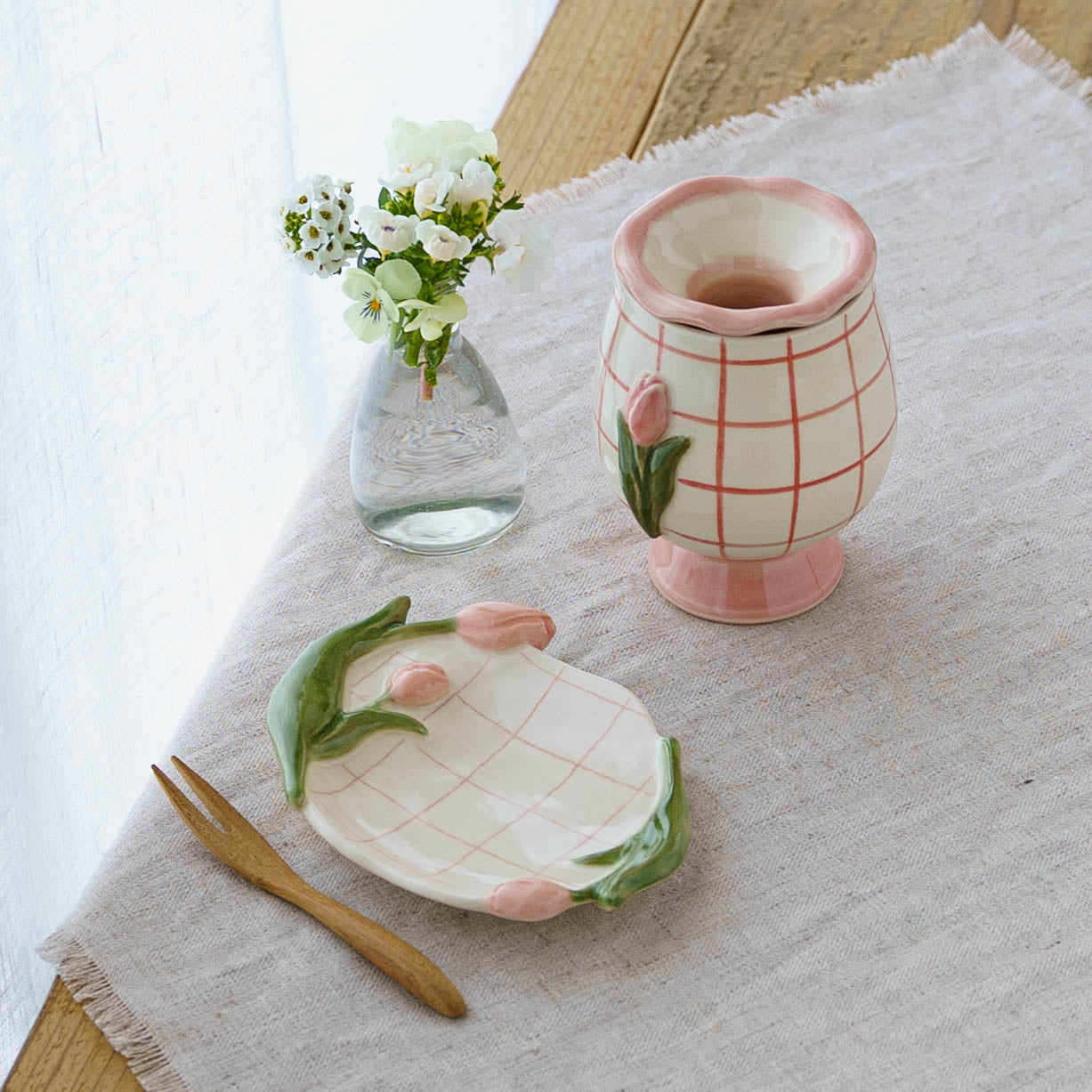 陶芸作家 オオヤサイリ チューリップ水耕栽培ポット｜窯元、作家ものの