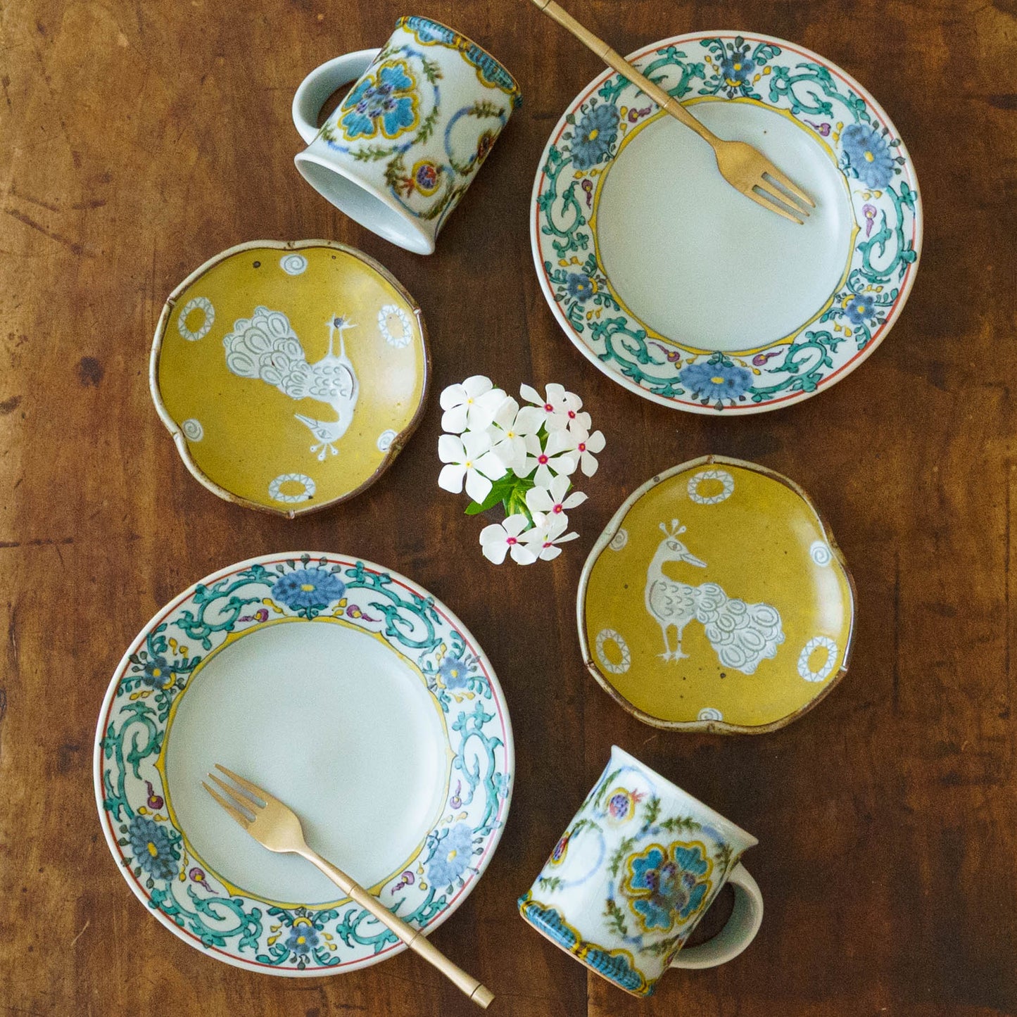 17cm rimmed plate flowers | Satsukigama