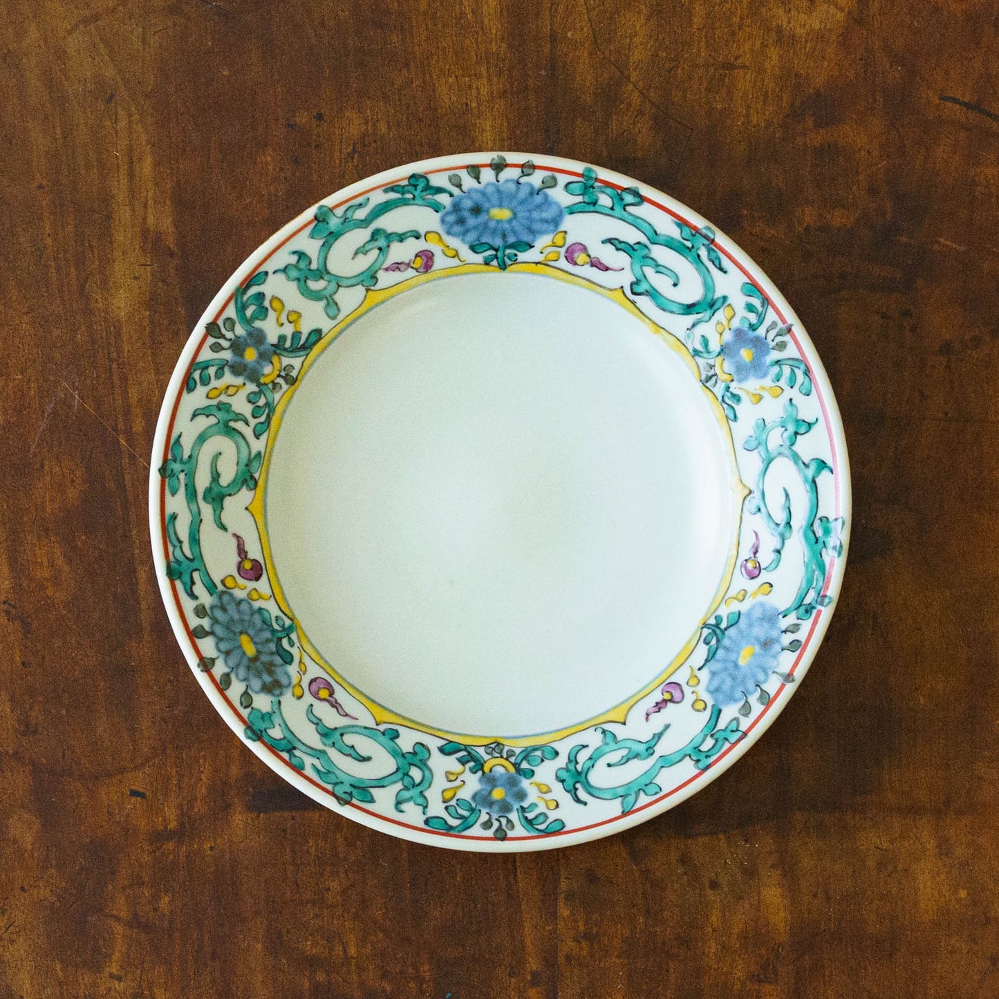 17cm rimmed plate flowers | Satsukigama