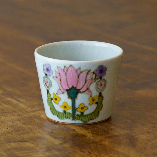 そば猪口　色絵草花｜皐月窯
