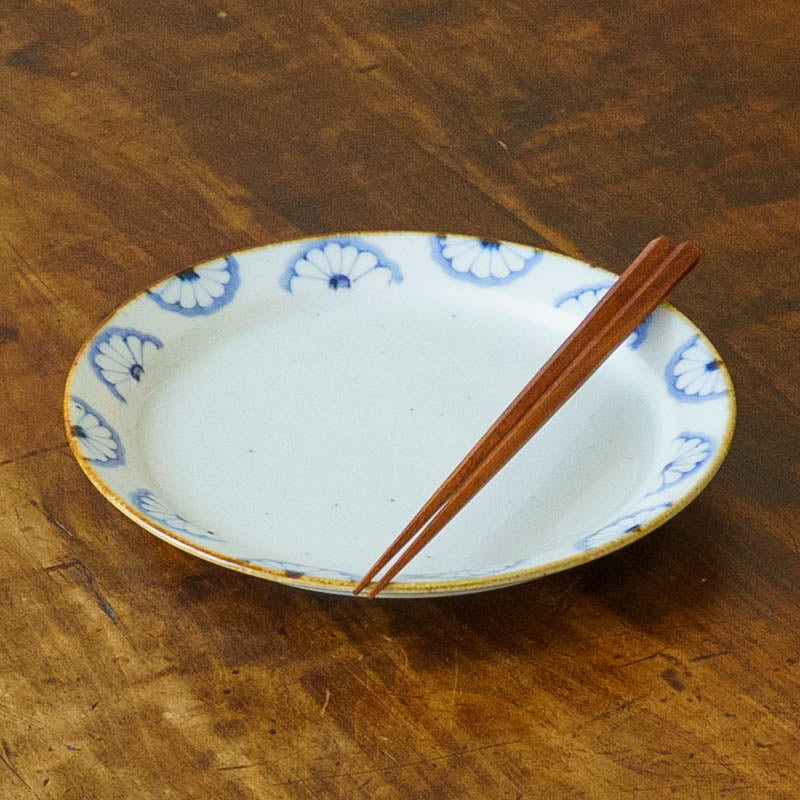 7寸リム皿　菊文｜皐月窯