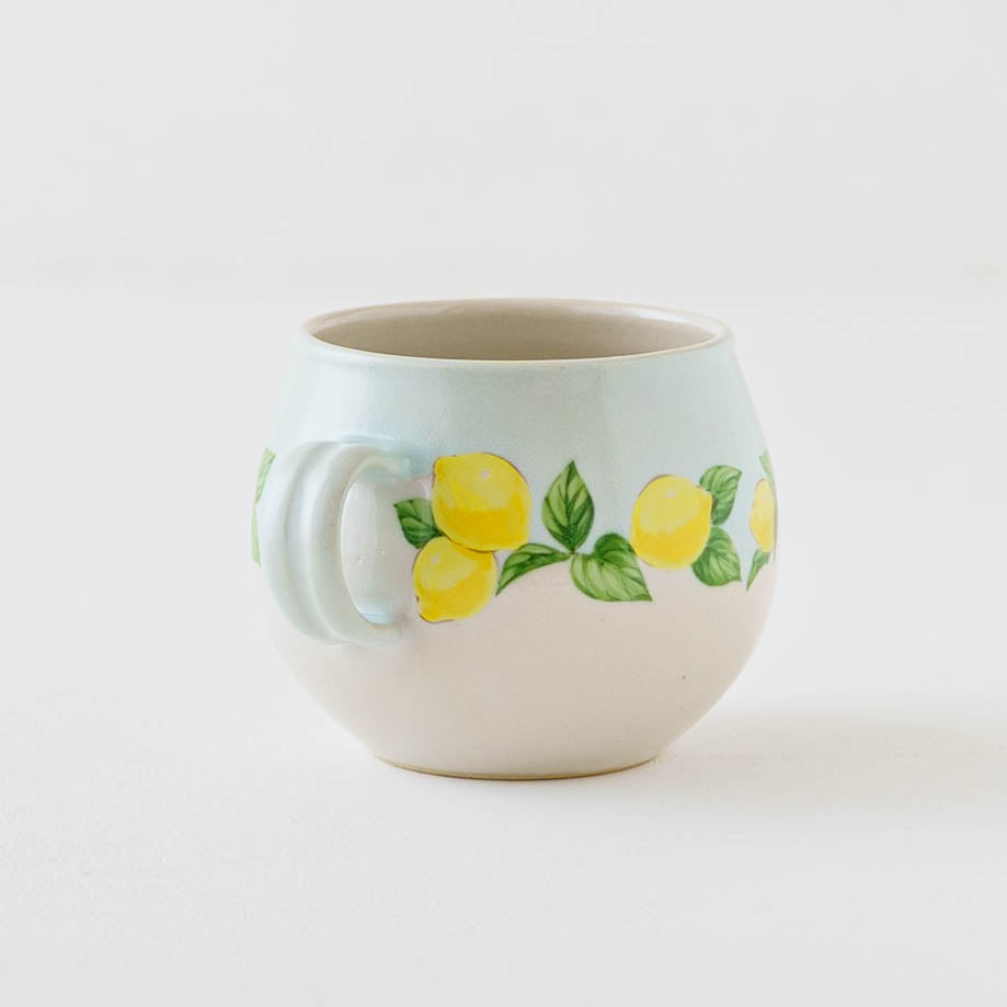阿部慎太朗さん　レモン　蓋付き陶器 陶芸作家 阿部慎太朗 ラテマグS 檸檬 バイカラー｜窯元、作家ものの