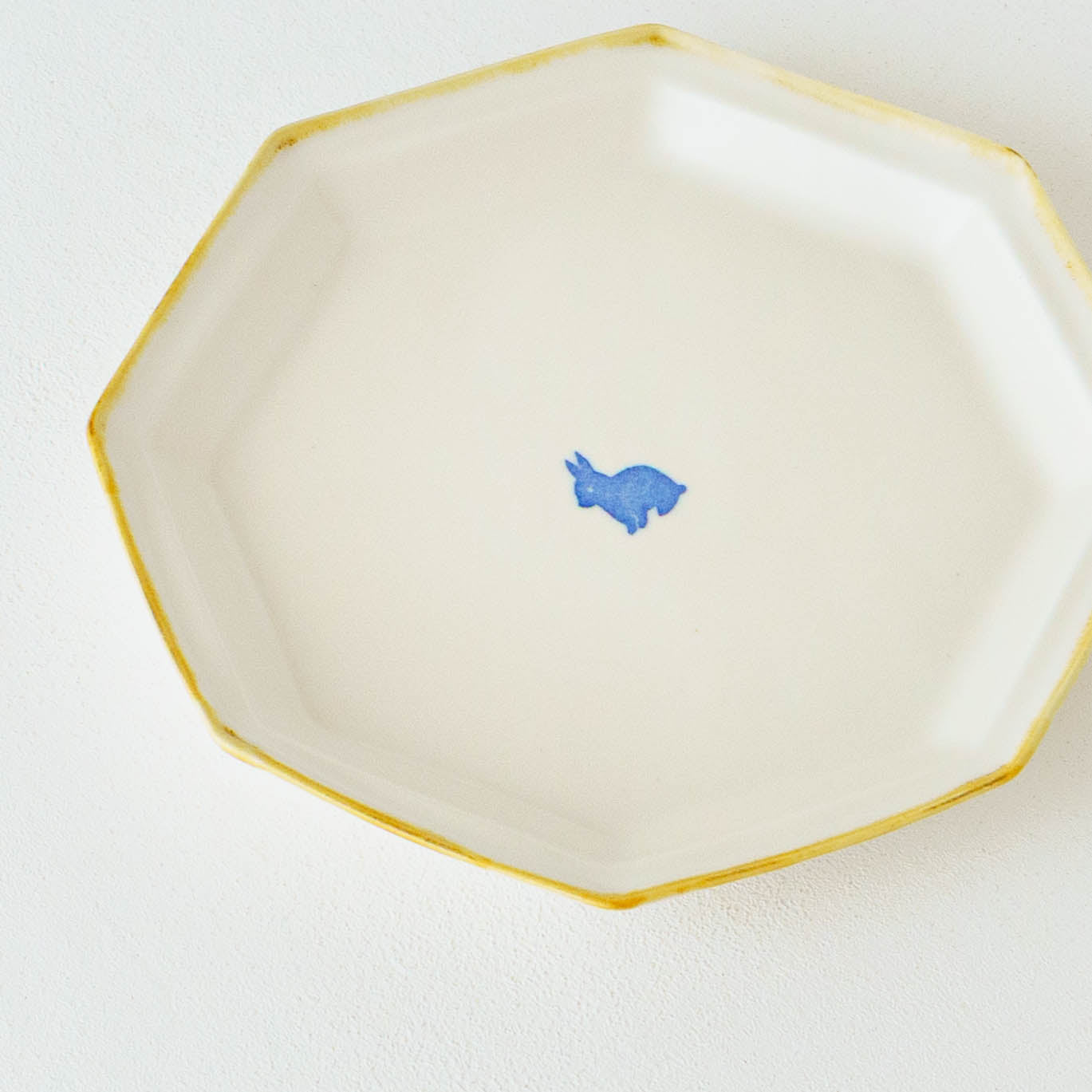 八角プレート　大　うさぎ｜原村俊之