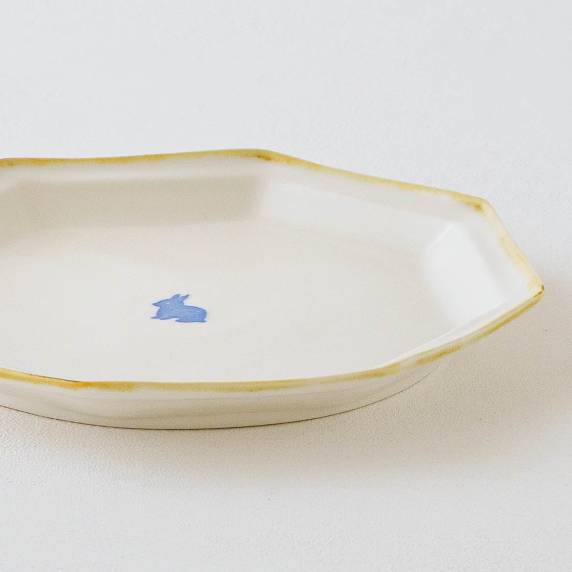 八角プレート　大　うさぎ｜原村俊之