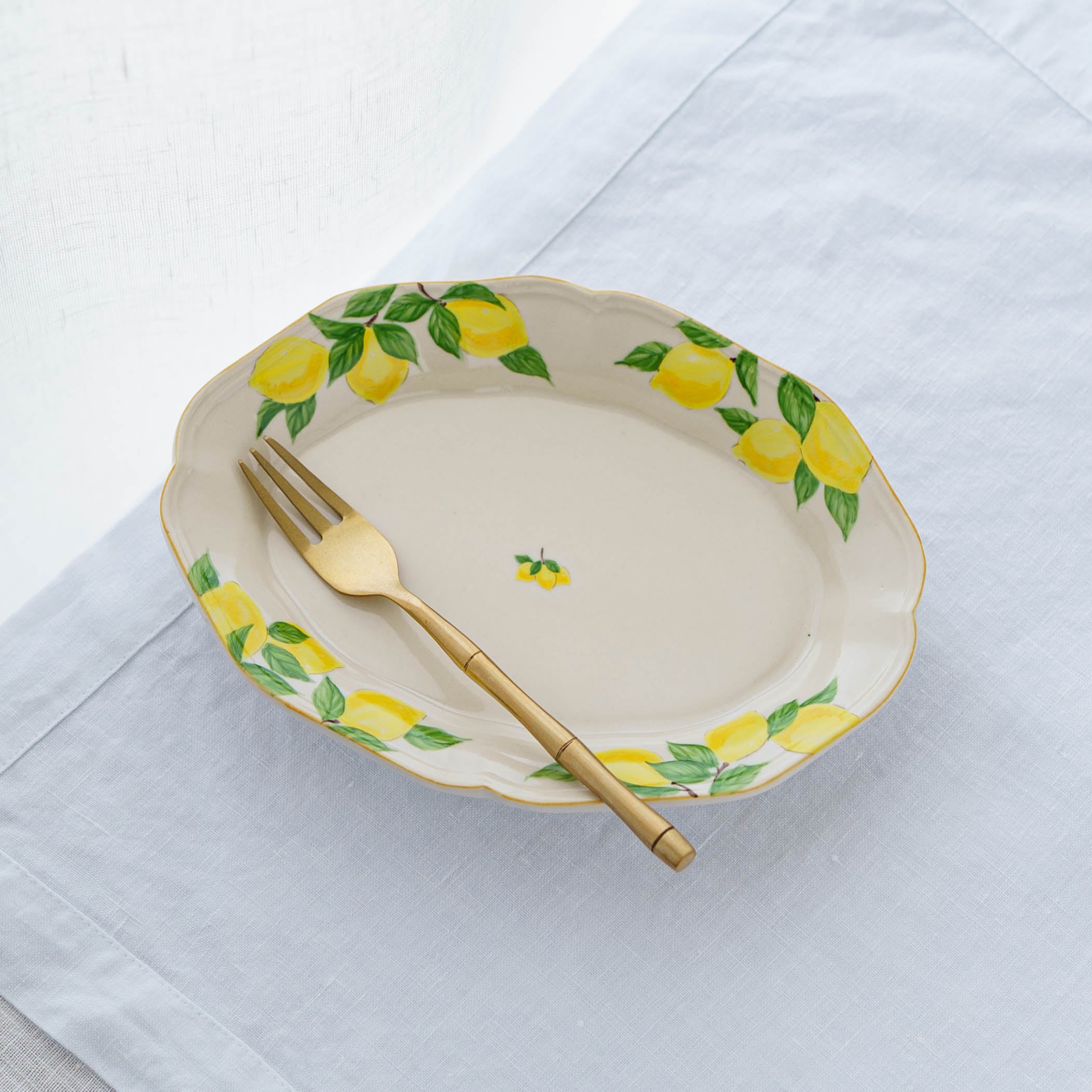 陶芸作家 阿部慎太朗 花形深皿オーバルS 檸檬｜窯元、作家もののうつわ